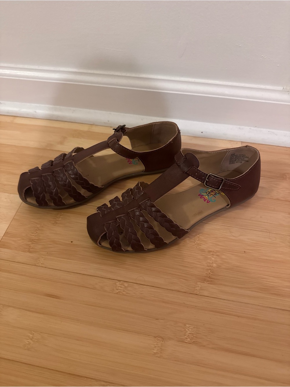 Kids Brown Mary Jane Sandals
